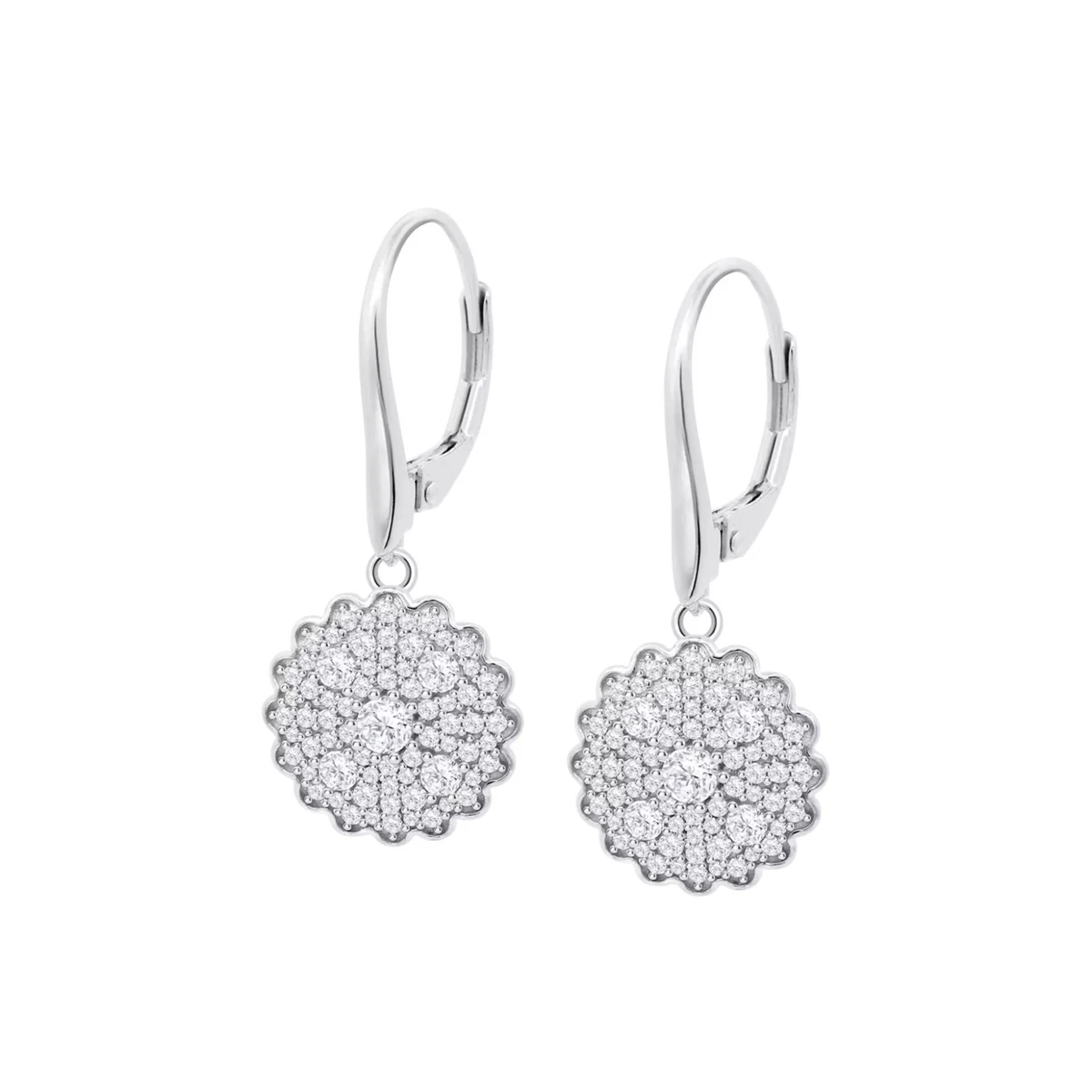 Orecchini Pendenti A Goccia In Argento 925 Con Fiore Di Loto E Pietra Di Luna – Ipoallergenici, Per Donna
