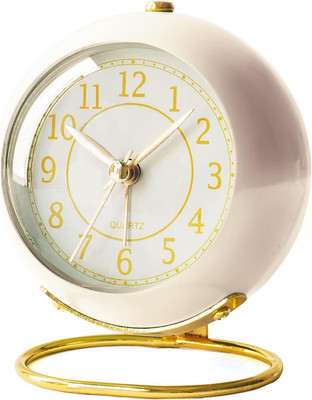   Battery Operated Desk Alarm Clock with Light,Silent No Ticking,Small Table Clo