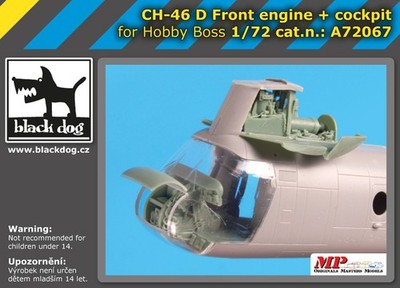 Black Dog 1/72 Boeing Vertol CH-46 D Front Engine & Cockpit for Hobby Boss kits