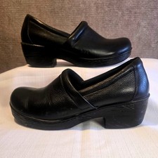 b.o.c. Born Concept Womens Black Leather Platform Clogs Mules Size 11 M