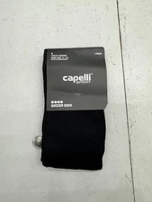 Capelli Sport 1 Pair Solid Black Athletic Soccer Sock Youth/Women Size Small