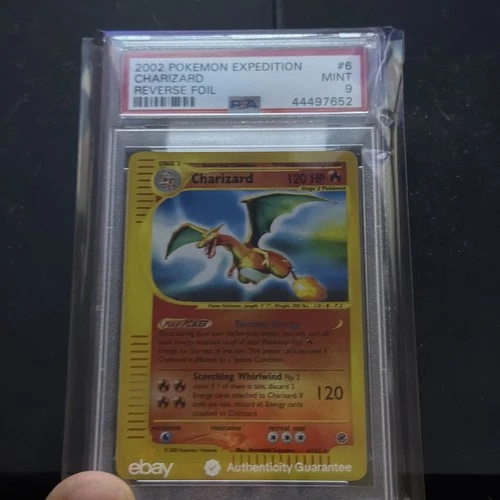2002 Pokémon Expedition Charizard Reverse Holo 6/165 PSA 9 Mint Pop 280