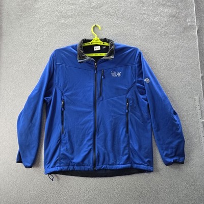Mountain Hardwear Men Jacket XL Blue Softshell Gorpcore Logo Long Sleeve READ