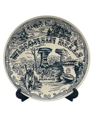 Vintage Wisconsin Dells Souvenir Plate 10  Ironstone Spin Original Made In USA