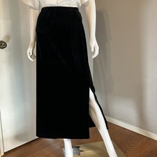 Vtg 90s Y2K Velvet Maxi Skirt Grunge Whimsigoth Large Stretchy 30" waistband