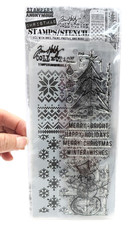 Stampers Anonymous Tim Holtz Christmas Collection Stamps Stencil Combo