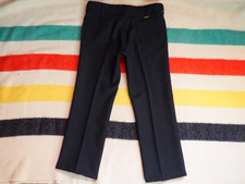 VTG 70s Wrangler USA Made Poly Black Logo Western 35x28 Slacks Trousers Pants