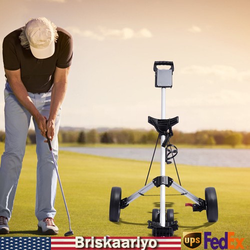Foldable 3 Wheel Push Pull Golf Club Cart Trolley w/ Scoreboard & Foot Brake New - Picture 16 of 20