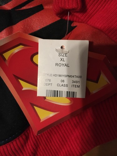 Superman Hoodie Jacket NWT Boys Xl Removable Cape Costume Magic Towel Lot - Picture 4 of 5