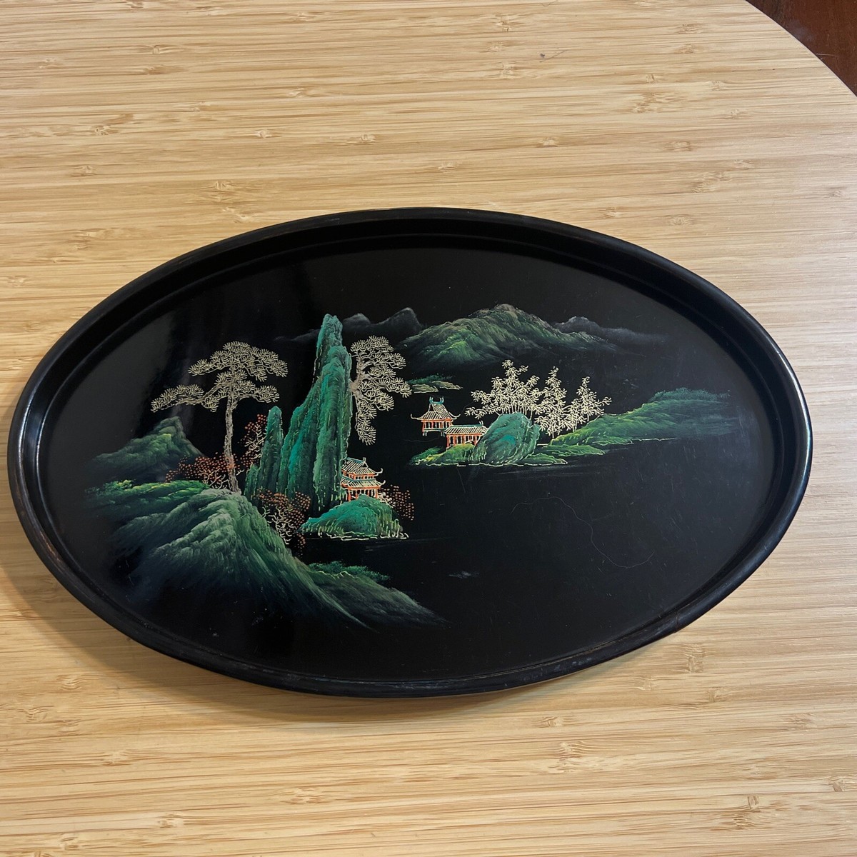 【真作】掛軸　一行書　逸品　O133 Vintage Chinese Fuzhou Lacquer Ware - 1 Nesting Tray Hand