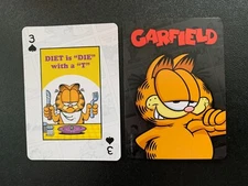 swap playing card    GARFIELD   DIET IS DIE WITH  A T   Three of Spades