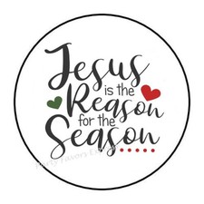 JESUS IS THE REASON CHRISTMAS ENVELOPE SEALS LABELS STICKERS FAVORS