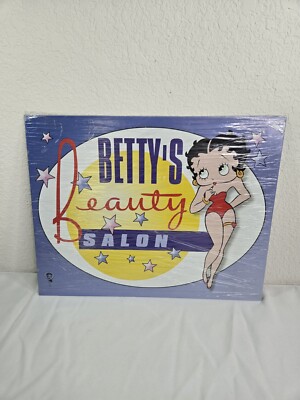 1997 Betty Boop Metal Sign Betty's Beauty Salon