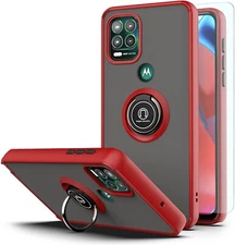 For Motorola Moto G Stylus 5G Rugged Case with Magnetic Ring Holder Frosted Back