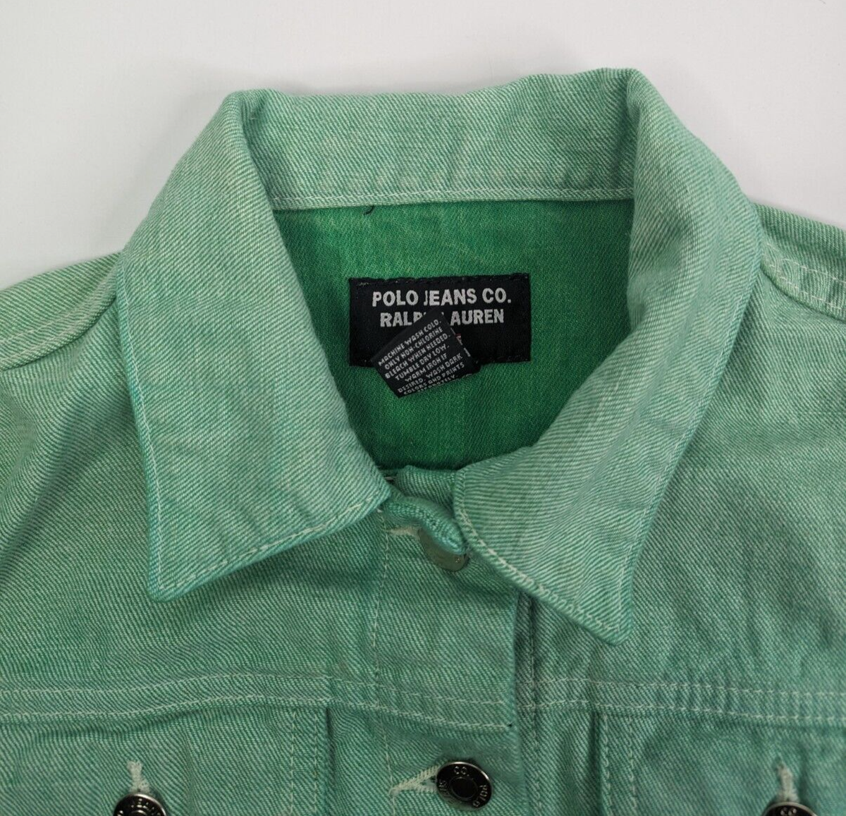 Polo Jeans Ralph Lauren Green Denim Saturday Jacket Size Medium