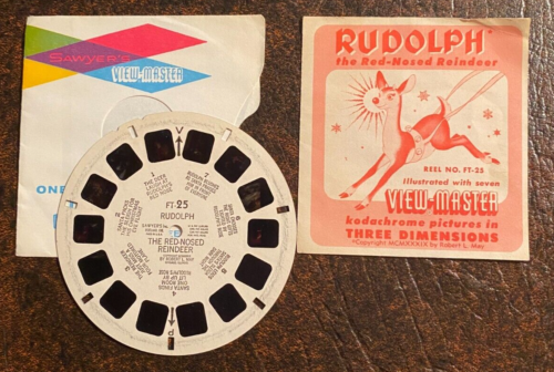 Vintage View-Master reel #FT-25 - Rudolph The Rednosed Reindeer w/Booklet - 1939 - Picture 1 of 1