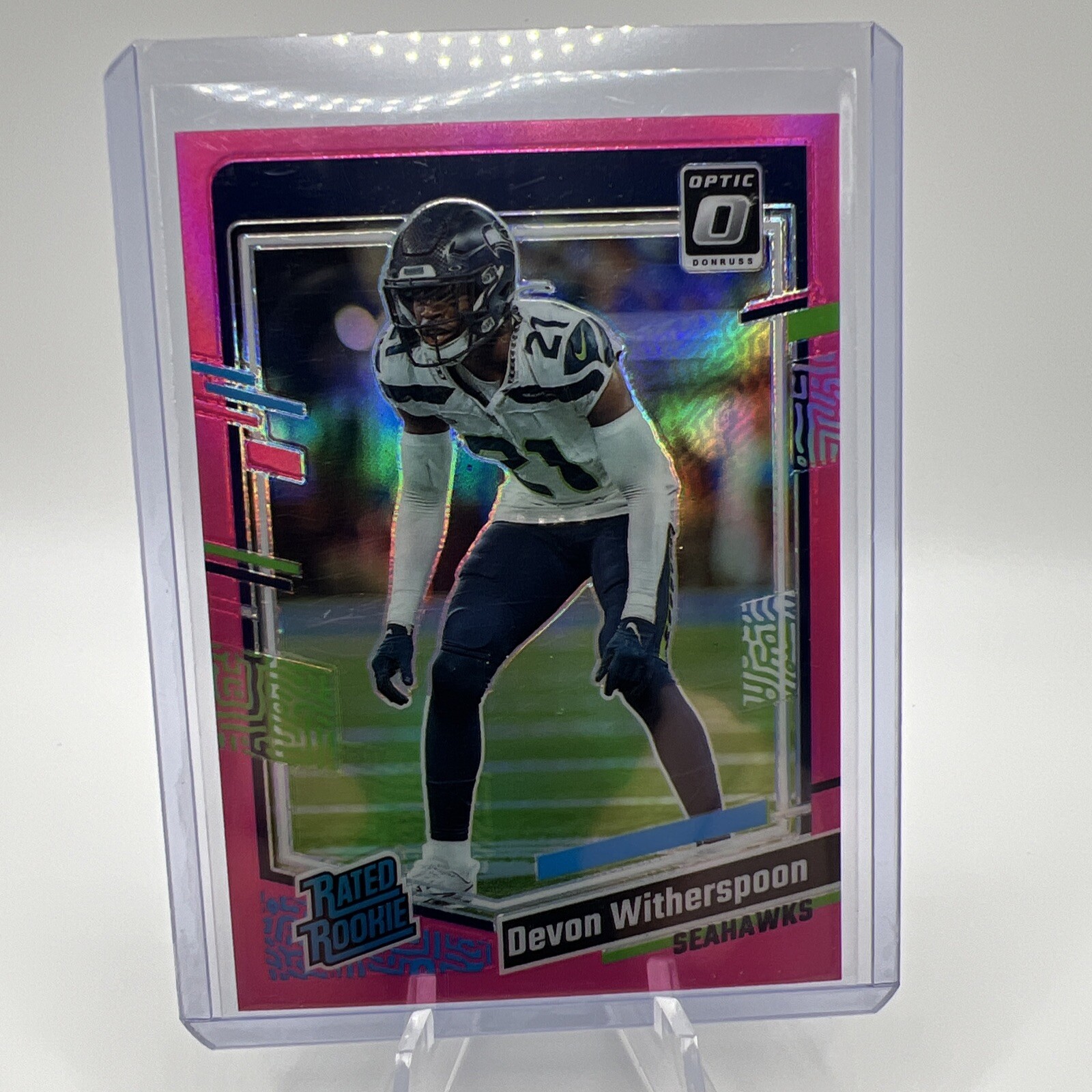 2023 Panini Donruss Optic - Rated Rookie Pink Prizm #292 Devon Witherspoon QTY