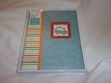 GIBSON baby RECORD BABY BOOK MEMORY 2012 toot toot car stripes blue boys