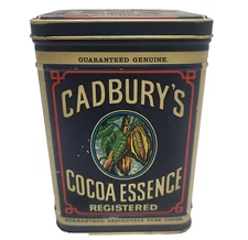 1977 Cadbury's Cocoa Essence Registered ~ Collector Tin ~ Hinged Top