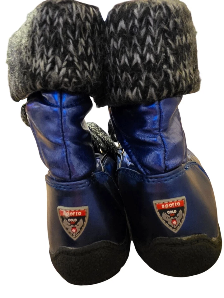 Botas de invierno Sporto impermeables para mujer 8W azules acolchadas con puños tejidos y resistentes S Foto 2 de 4