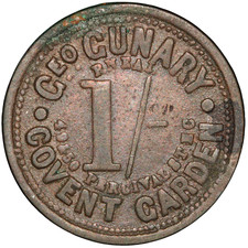 Great Britain George Gunary Covent Garden 1 Shilling Token – Undated