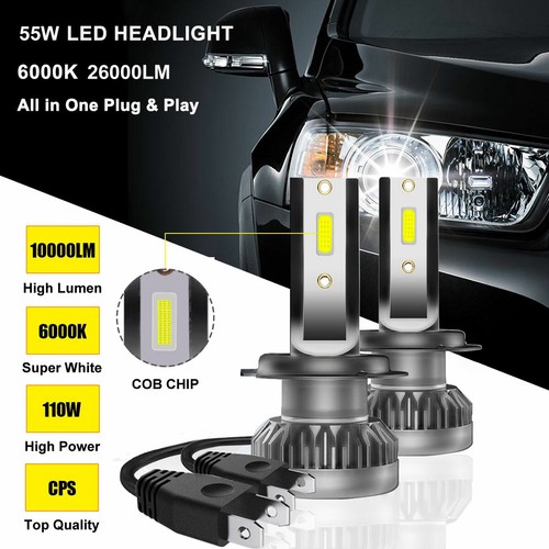 2 55W LED Faros Lámparas Kit Xenón Blanco 6000K | eBay
