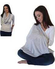 New Nursing Scarf Breastfeeding Cover Privacy Feeding Baby Heather Grey