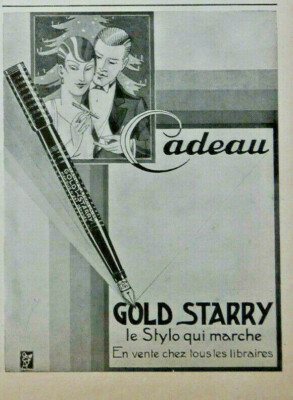PRESSEWERBUNG 1926 GOLD STARRY DER LAUFENDE STIFT