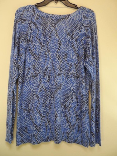 Suéter Pullover Top APT.9 Azul Mezcla Cachemira Cuello en V Argyle Manga Larga L Nuevo con Etiquetas - Imagen 3 de 3