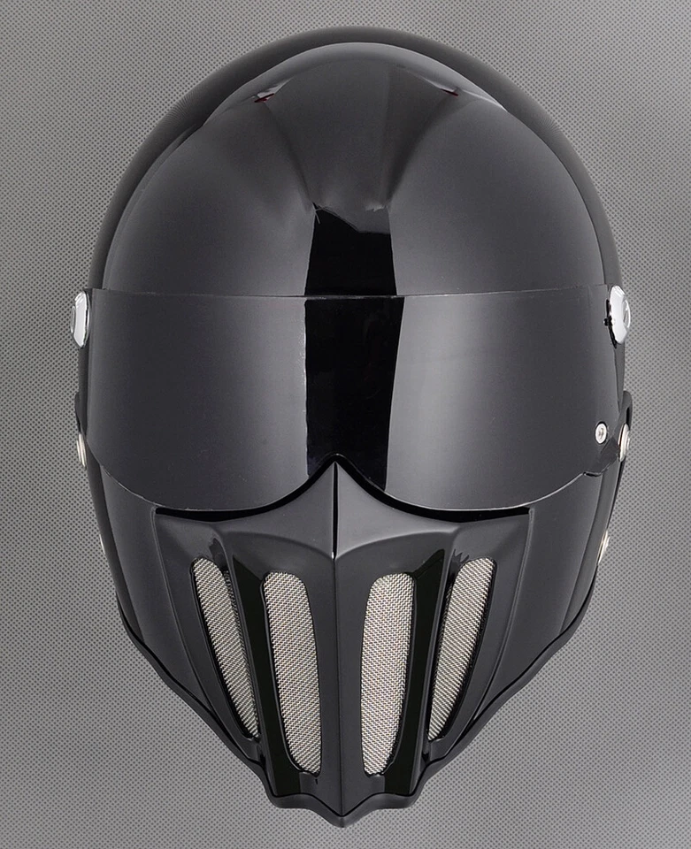 DOT全脸摩托车头盔带黑色+透明面具复古定制 — 第 4/4 张图片