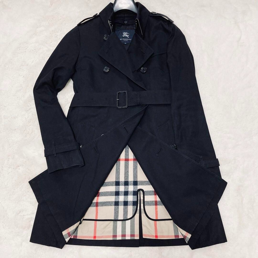 BURBERRY London тренч с ремнем черный женский азиатский подходит 38 нам размер S.