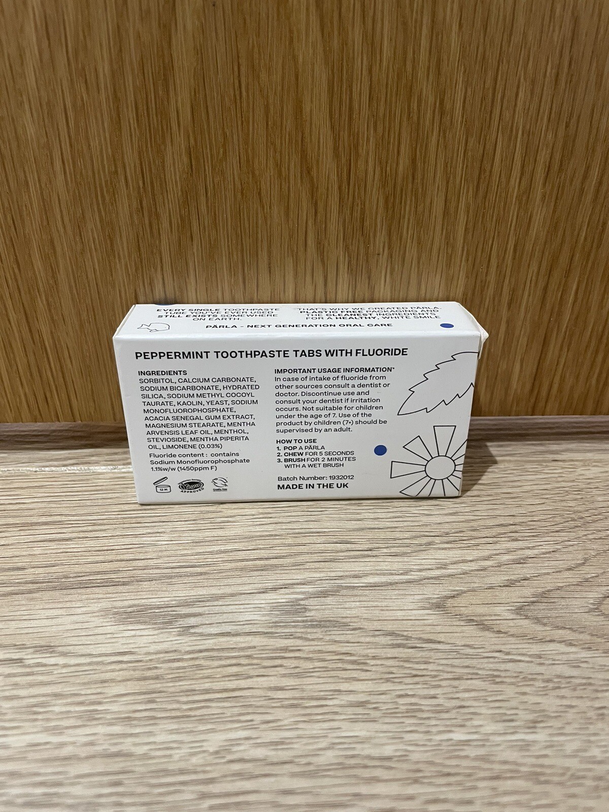 Parla Original Plastic Toothpaste Tabs Vegan 14 Travel Tin for sale