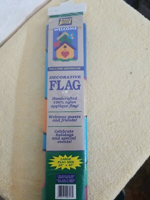 Meadow creek garden flag. Welcome bird house.