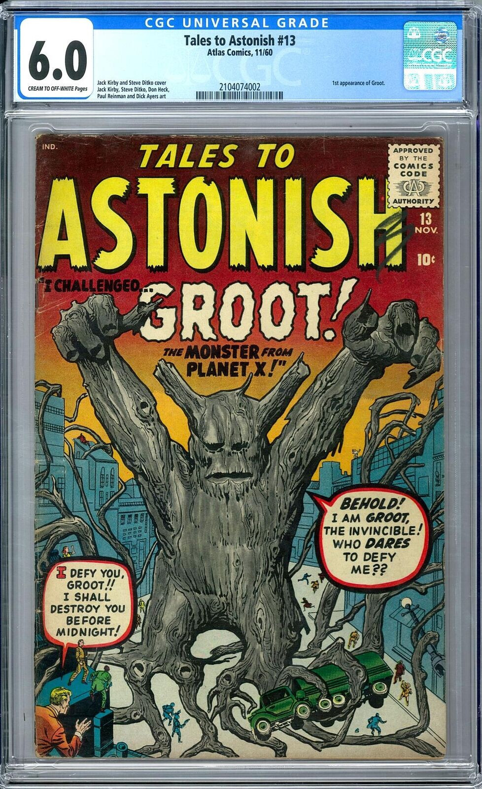 Tales to Astonish #13 CGC 6.0 Atlas 1960 1st Groot! Guardians Galaxy! N6 212 cm