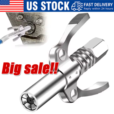 #ad #ad 3X Grease Gun Coupler Double Handle High Pressure Quick Release Lock Oil Nozzles $10.55
