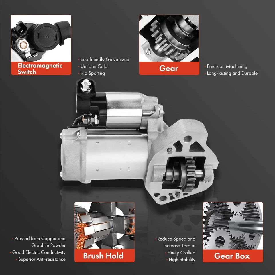 Motor de arranque para Honda Pilot 2009-2014 Odyssey Acura TL V6 3.7L 3.5L 1.8KW 19T - Imagem 4 de 4