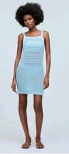 Madewell Crochet Cutaway Cover Up Midi Dress Blue Heron Swim Size XS NWT