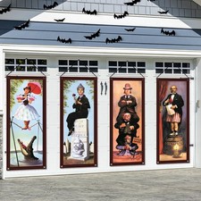 Halloween Haunted Mansion Stretching Portraits 4Pcs Halloween Decorations Banner