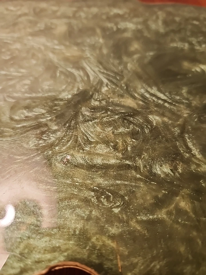 Bandeja para servir hecha a mano asas resina verde decoración del hogar 11,5 por 7,5 Foto 4 de 4