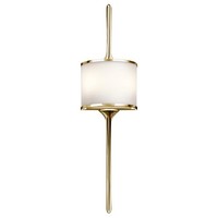 Wandleuchte Badezimmer In Messing Poliert B:20Cm Weiß IP44 Jugendstil Lampe Arya