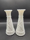 Vintage Two 6” Milk Glass Bud Vases. Grannycore Free Shipping
