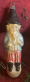 ANTIQUE GERMAN BLOWN GLASS UNCLE SAM PATRIOTIC CHRISTMAS ORNAMENT