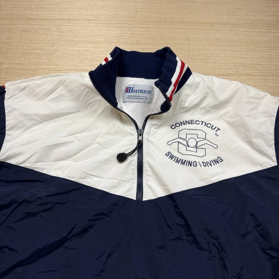 Jaqueta de Natação Vintage Connecticut Wildcats XL Anos 90 Fabricada nos EUA UConn - Imagem 3 de 4