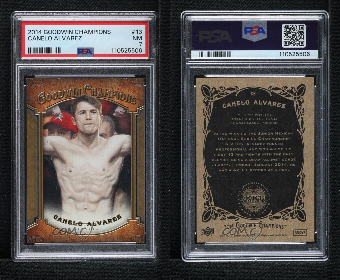 2014 Upper Deck Goodwin Champions Canelo Alvarez #13 PSA 7 05or view 3