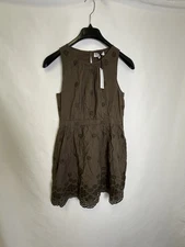 Michael Stars DHALIA EYELET MINI DRESS kalamata (brownish) NWT sz S