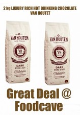 VAN HOUTEN DARK HOT CHOCOLATE POWDER 2 x 1 Kg = 2Kg Best Before 26/08/25