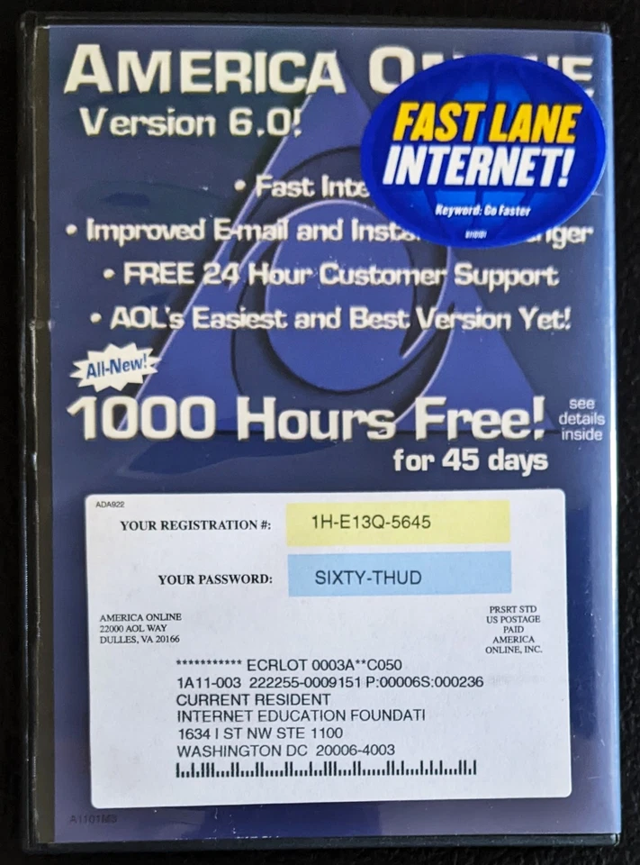 RARE America Online Collectible CD, Vintage AOL Internet Disc BLUE LOGO - Image 4 of 4