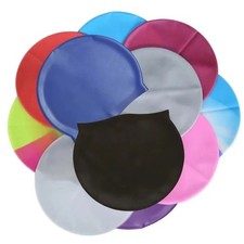 Silicone Swimming Cap Solid Color Long Hair Clean Swim Pool For Adult Men Women