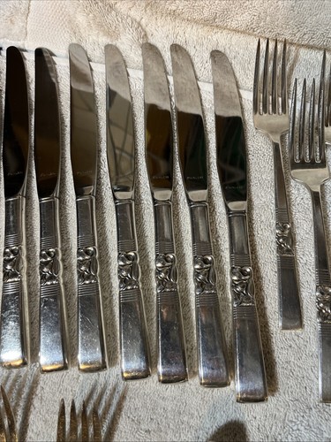 Oneida Community Silverplate Morning Star 45 Pc Flatware Set VTG 1948 Extra Nice - Picture 9 of 14