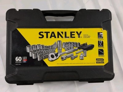 Stanley STMT71650 TOOL SET MECHANICS CHROME 60PC Pre-owned Complete Great Shape